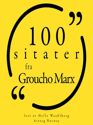 100 sitater fra Groucho Marx - Audiobook